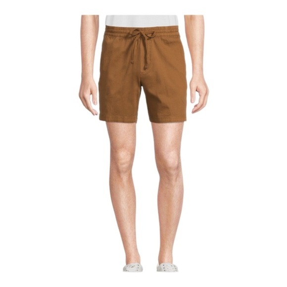 Men’s tan brown stretch twill pull on jogger shorts size 27 (xs) new - Picture 2 of 4